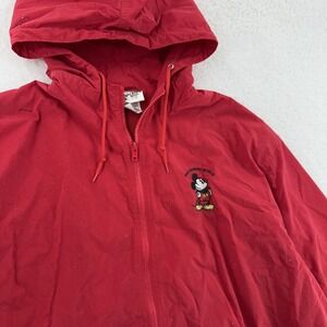 Walt Disney World Mickey Mouse Jacket Mens 2XL Hooded Embroidered Vintage